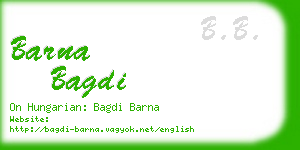 barna bagdi business card